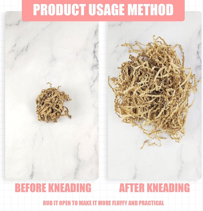 Lechay Crinkle Cut Paper Shred Filler, Box Filler Shredded Paper for Baskets Stuffing for Mother's Day Graduation Birthday Halloween (brown) - Image 1